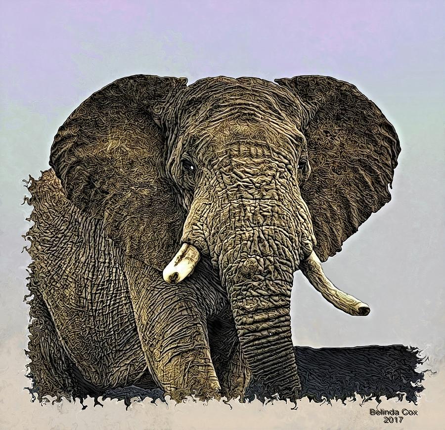 Wild Elephant Digital Art by Artful Oasis