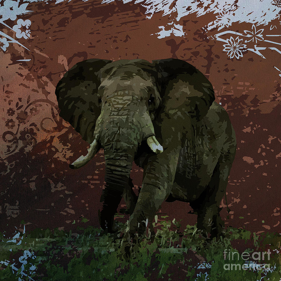 Wild Elephant Painting by Gull G
