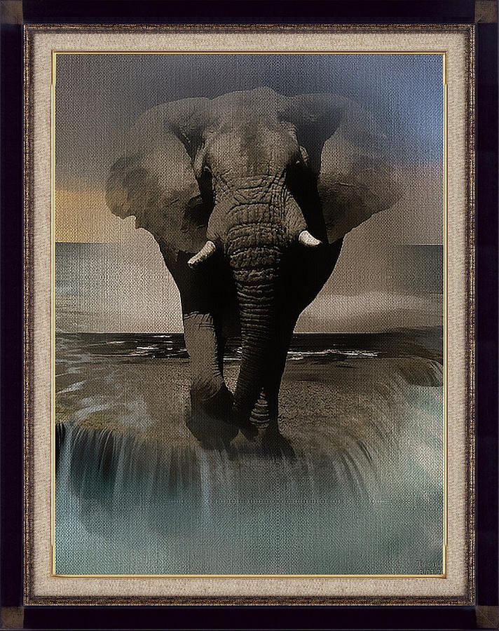 Animal Digital Art - Wild Elephant Montage by Clive Littin