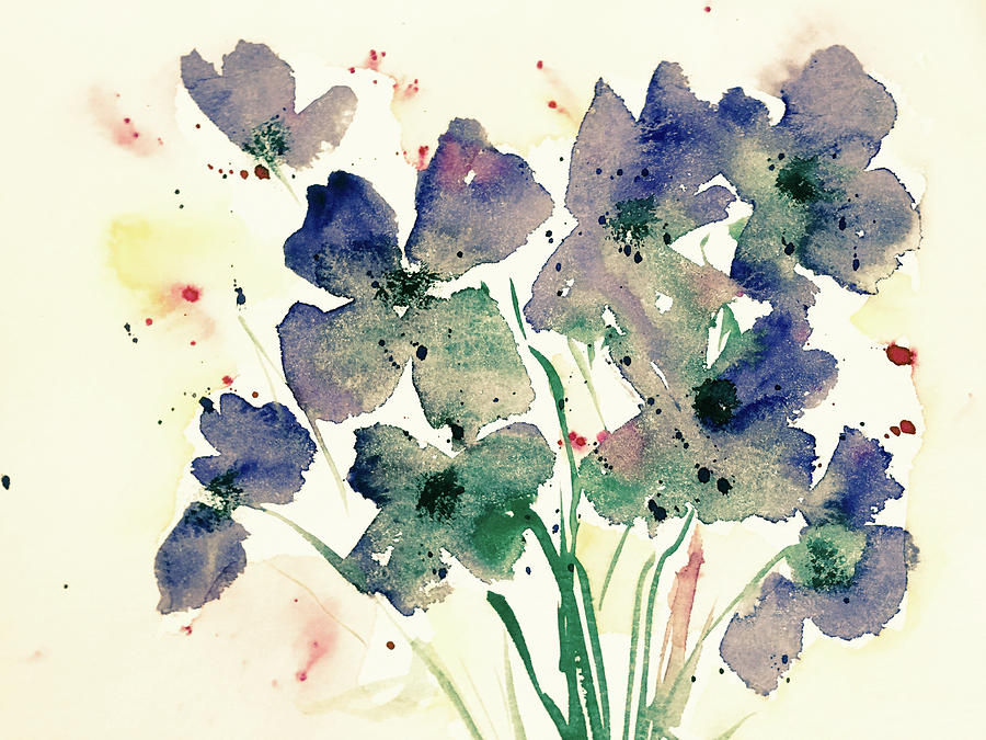 Wild Flowers 1 Mixed Media by Britta Zehm