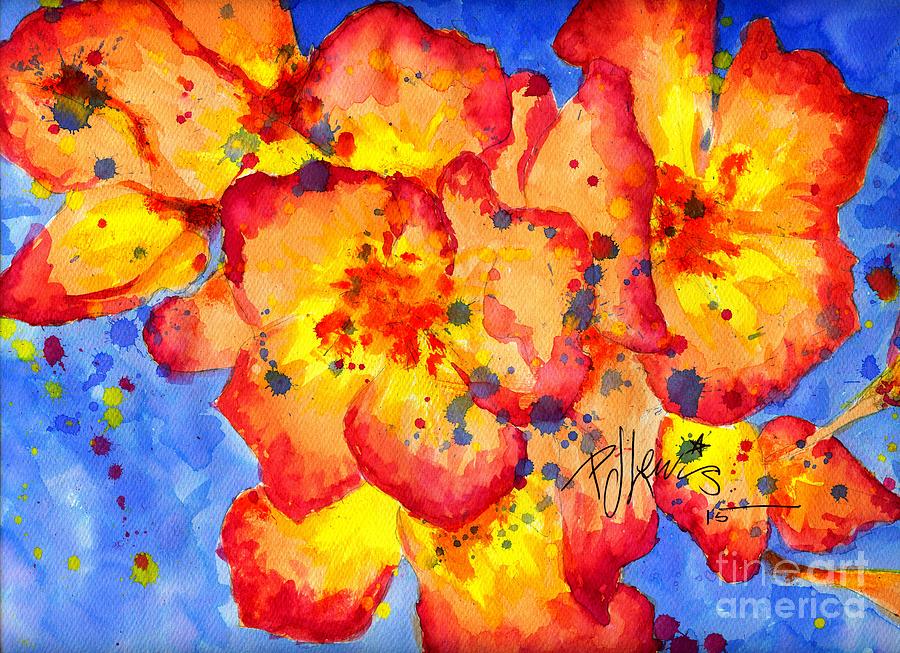Wild Flowers Abstract Painting by PJ Lewis