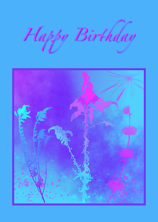 Wild Flowers Birthday Card Digital Art by Judi Suni Hall