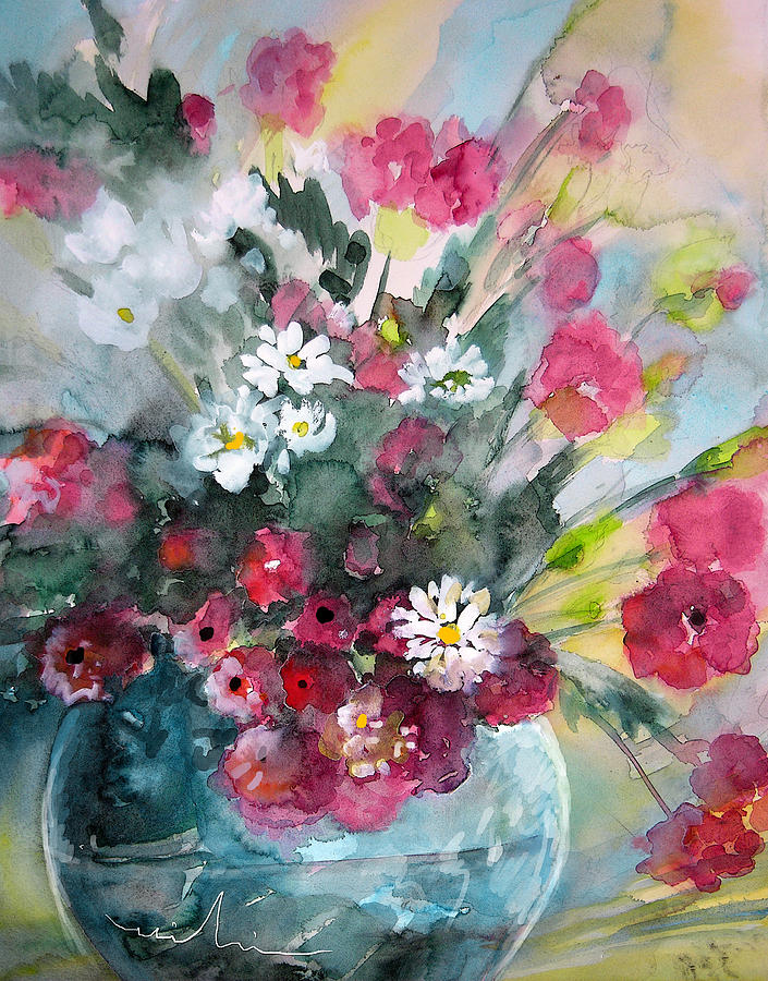 Wild Flowers Bouquet 01 Painting by Miki De Goodaboom