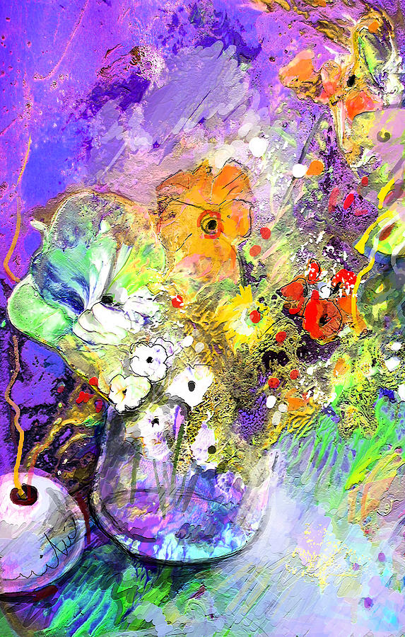 Wild Flowers Bouquet 02 Painting by Miki De Goodaboom