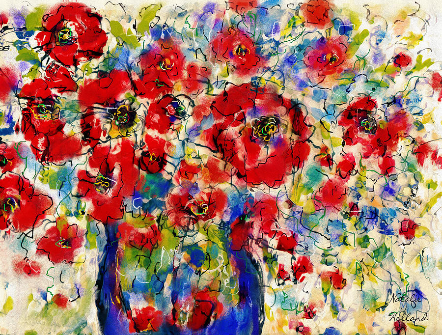 Wild Flowers Bouquet Painting by Natalie Holland