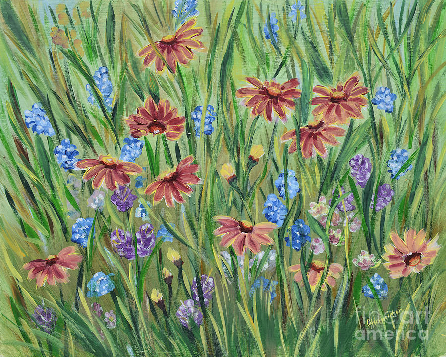 Wildflowers Painting by Olga Hamilton