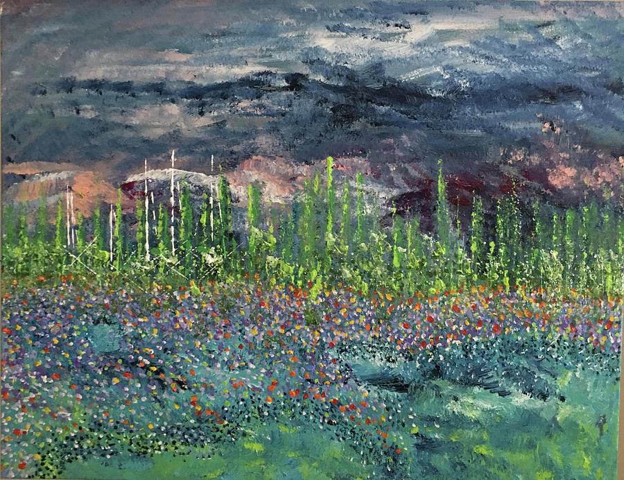Wild Flowers on the Shore Painting by George Riney