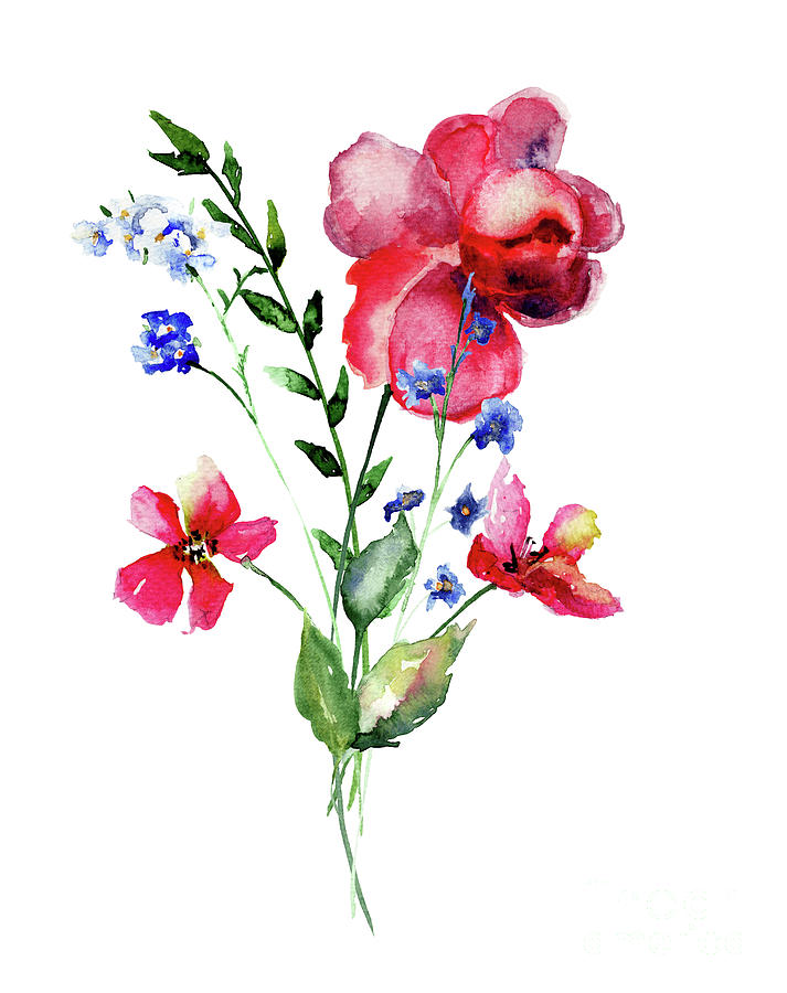 Wild flowers Painting by Regina Jershova