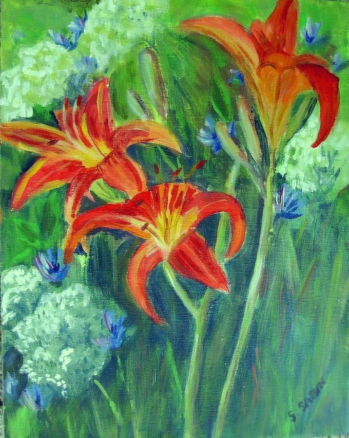 Wild flowers Painting by Saga Sabin