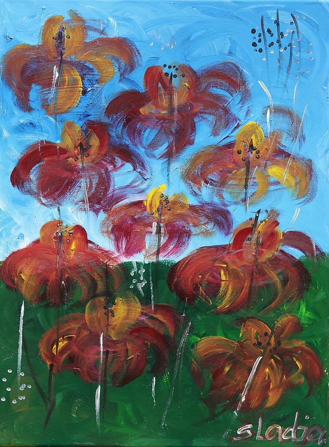 Wild Flowers Painting by Sladjana Lazarevic