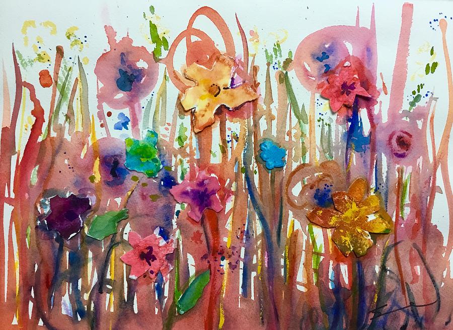 Wild Flowers Painting by Sonia Mocnik