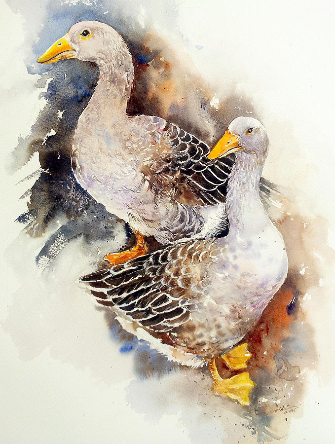 Wild geese Painting by Arti Chauhan
