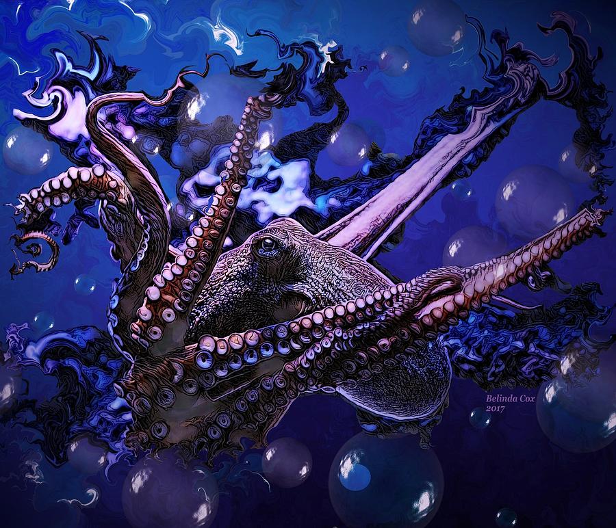 Wild Giant Octopus Digital Art by Artful Oasis