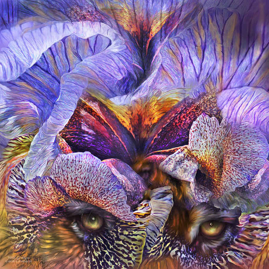 Iris Mixed Media - Wild Goddess - Tigress by Carol Cavalaris