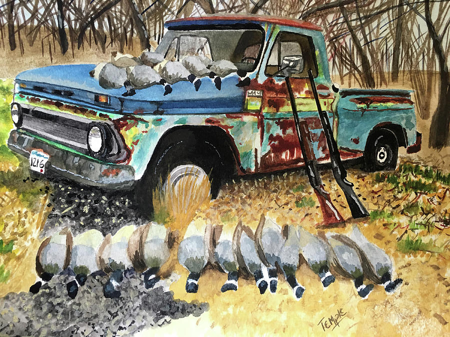 Wildlife Painting - Wild Goose Hunt by Temple Bolek