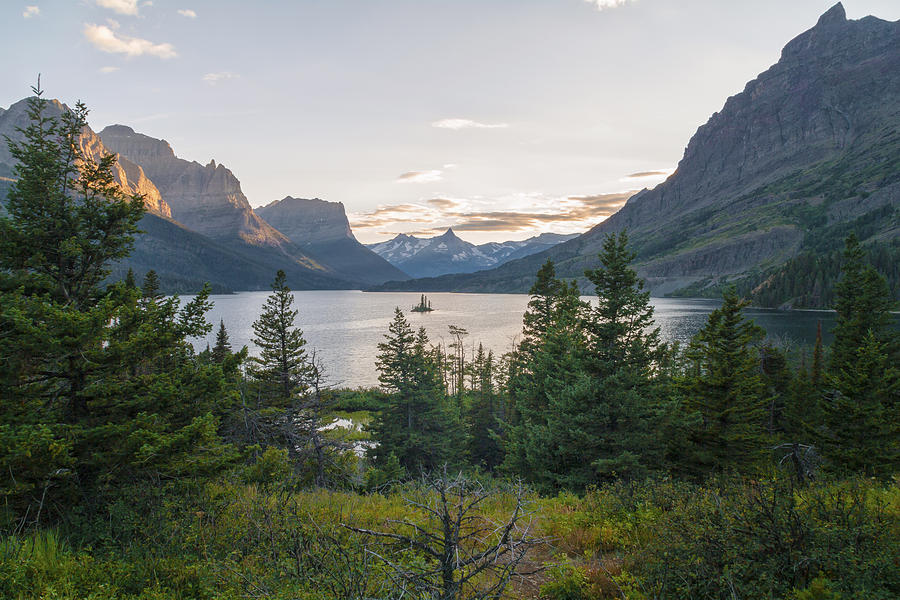 Wild Goose Island Sunset - Glacier National Park Montana Photograph by Brian Harig
