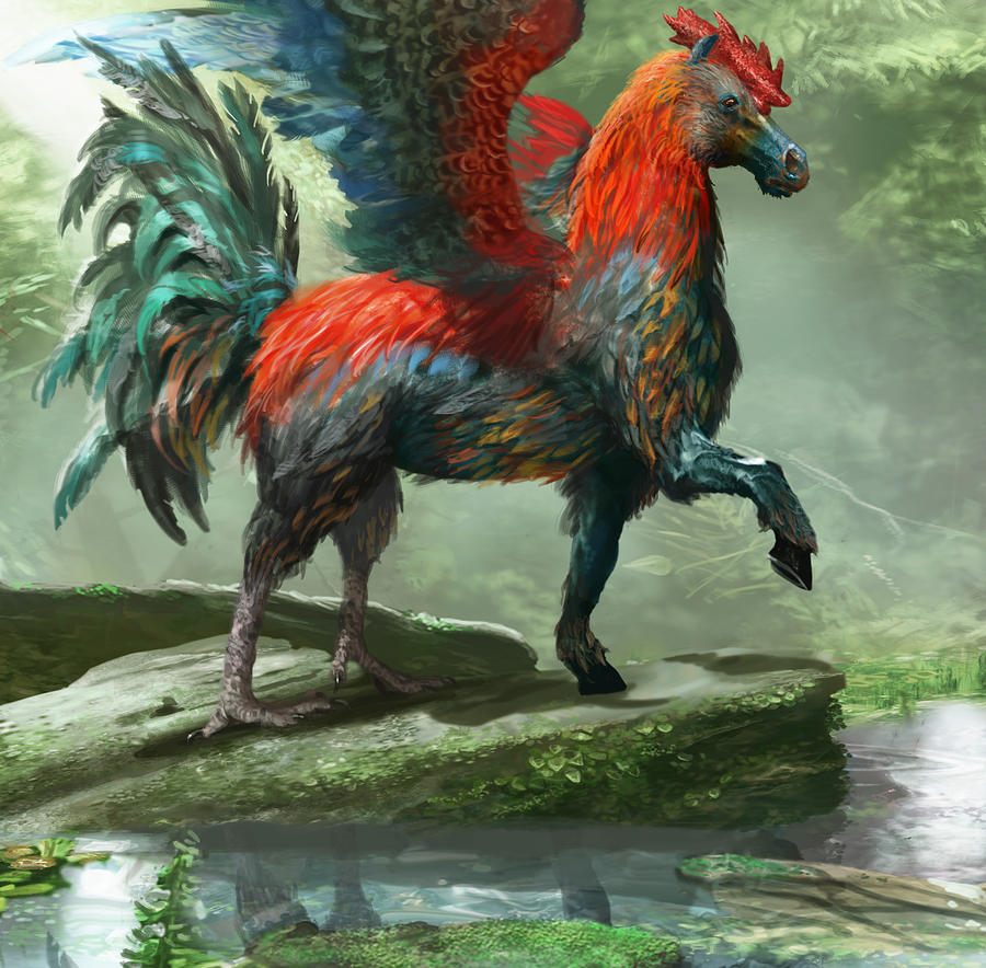 Pegasus Digital Art - Wild Hippalektryon by Ryan Barger