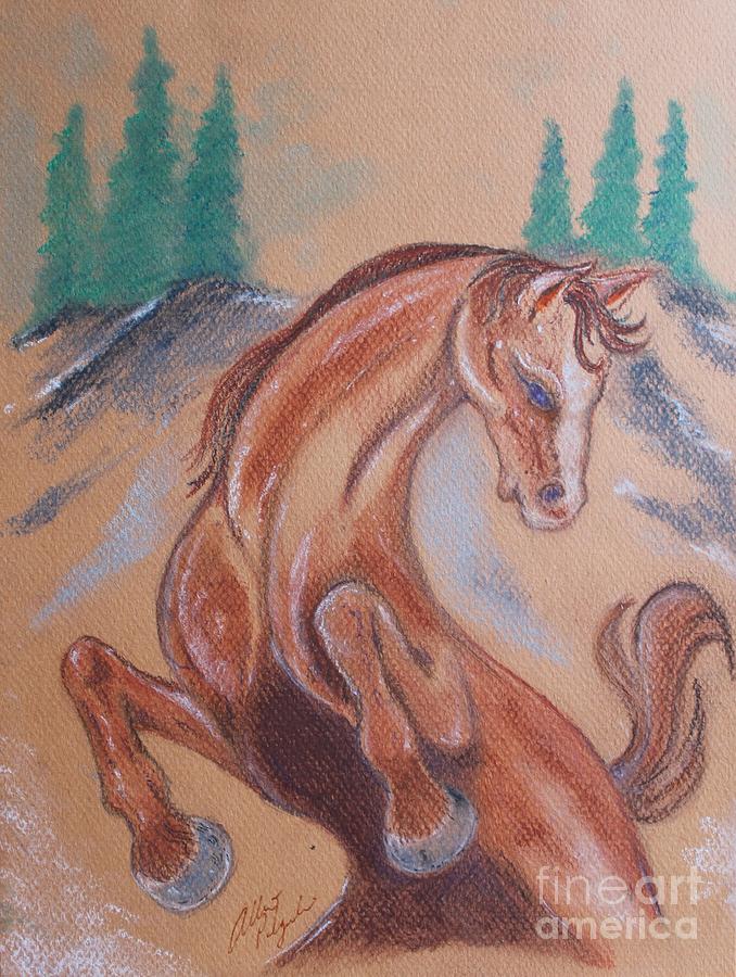 Mountain Pastel - Wild Horse by Albert Podgurski