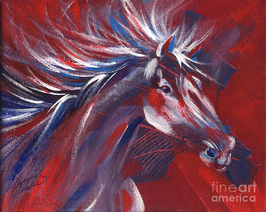 Wild Horse Bust Painting by Summer Celeste