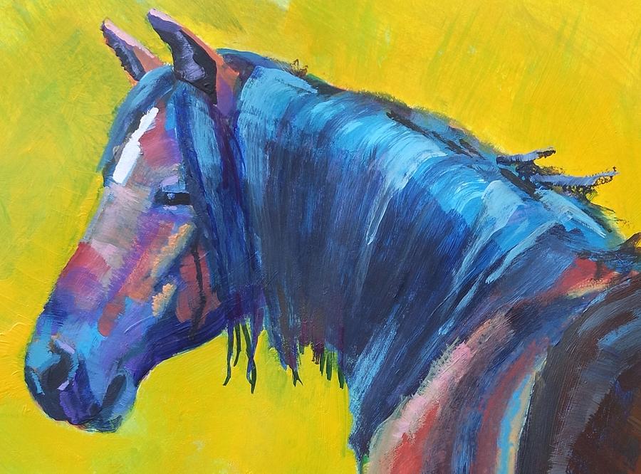 Wild Horse Head Painting by Mike Jory