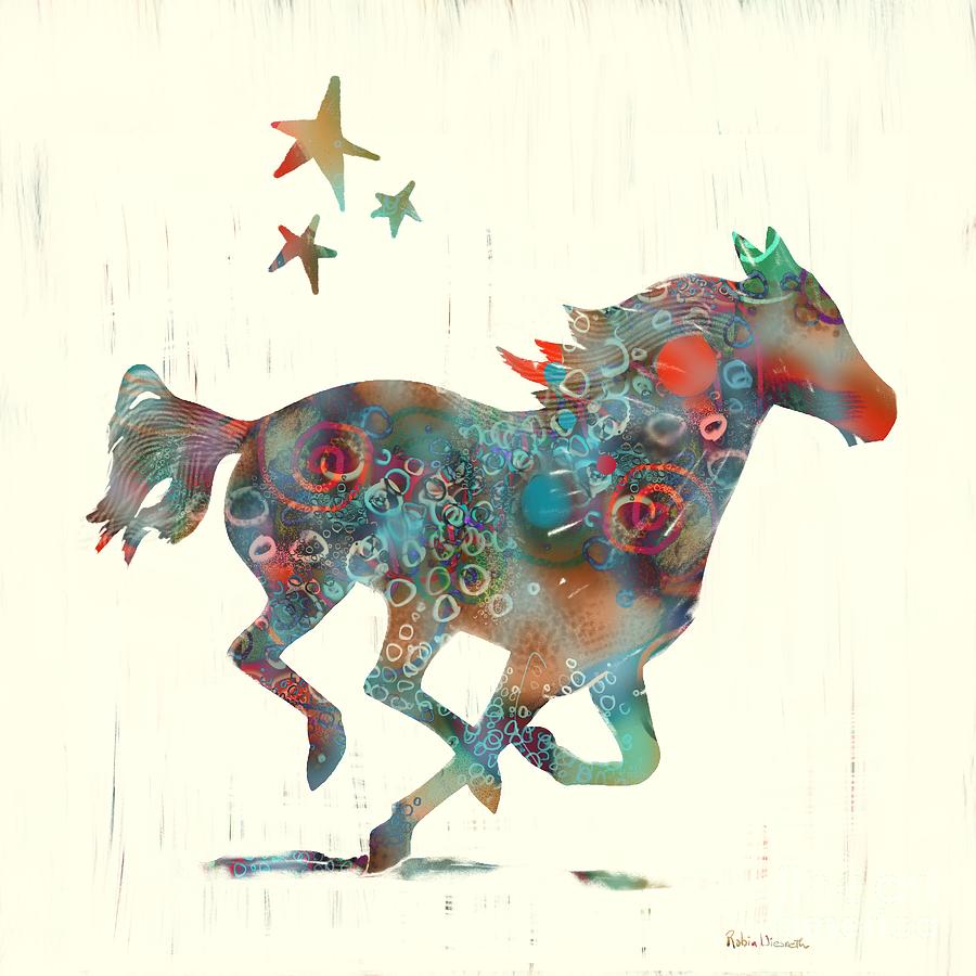 Wild horse Digital Art by Robin Wiesneth