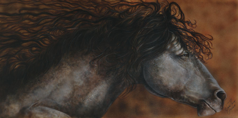 Wild Horse Running Painting by Wayne Pruse