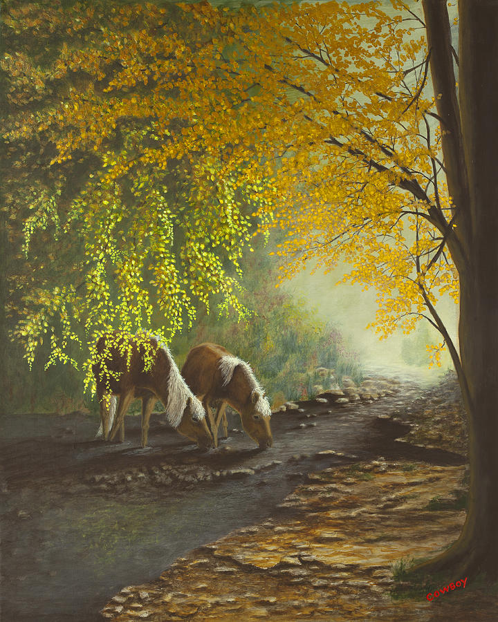 Horse Painting - Wild Horse Solitude by Darren Yarborough