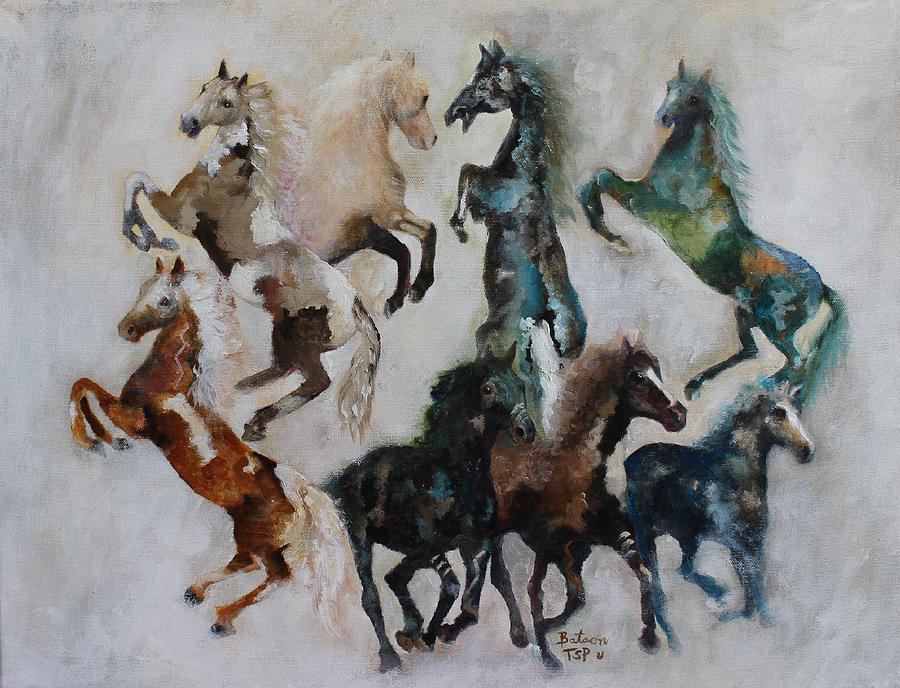 Wild Horses Are Coming Painting by Barbie Batson