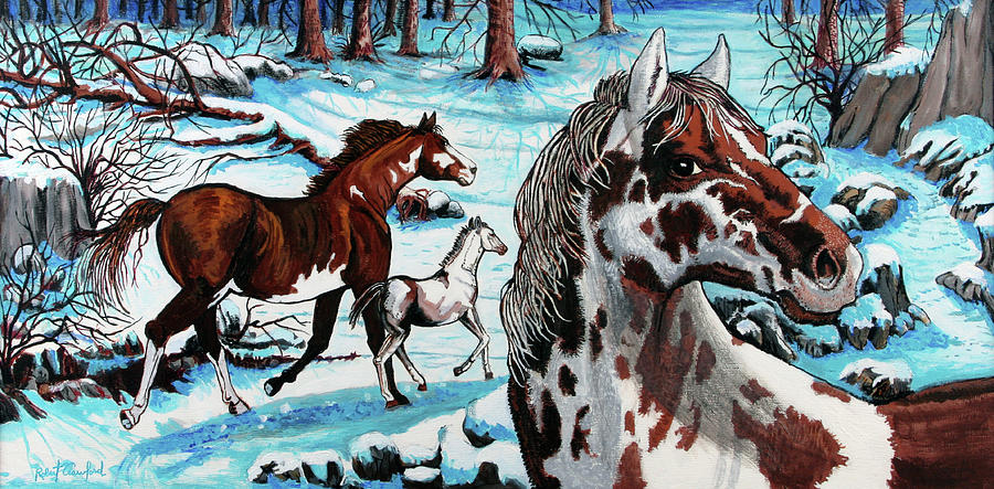 Wild Horses Painting - Wild Horses by Bob Crawford