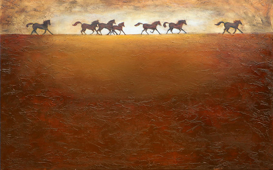 Wild Horses Mixed Media by Lauren  Marems