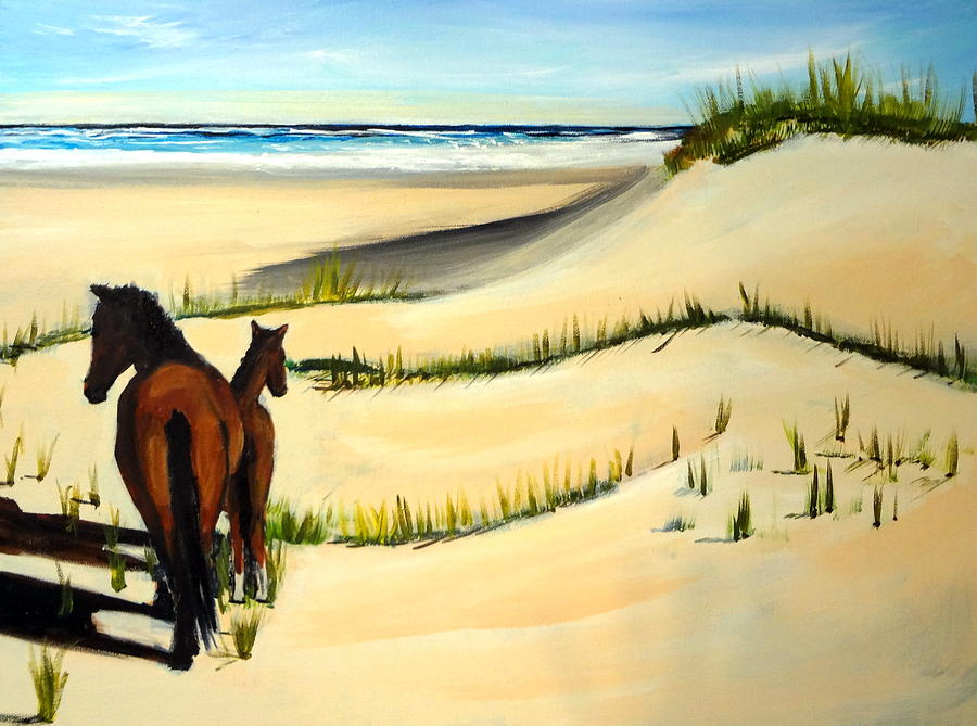 Wild Horses Outer Banks Beach North Carolina