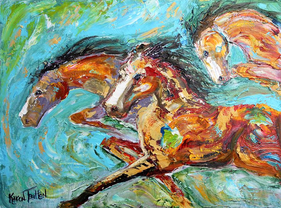 Wild Horses Three Painting by Karen Tarlton - Fine Art America