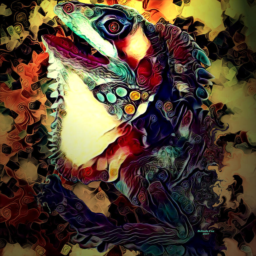 Wild Iguana Lizzard Digital Art by Artful Oasis