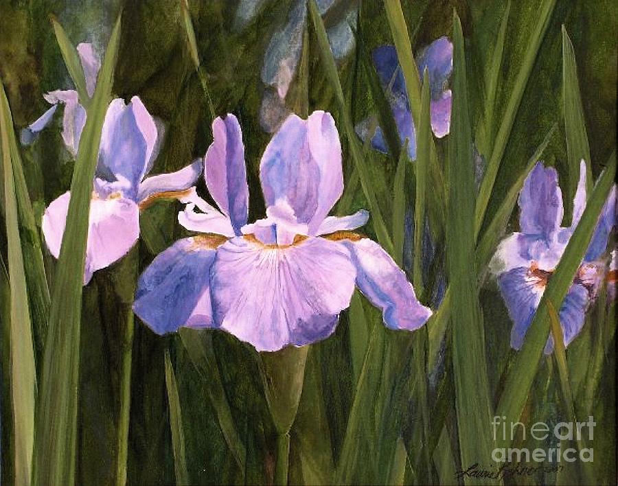 Wild Iris Painting by Laurie Rohner
