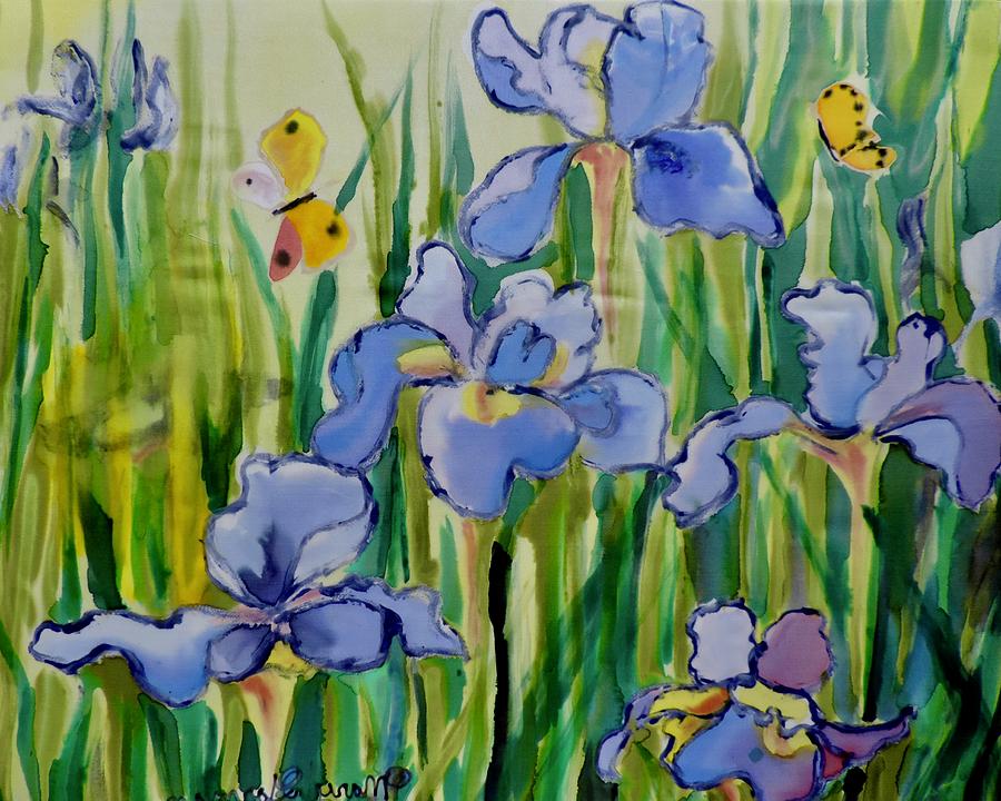 Wild Iris Painting by Mary Gorman