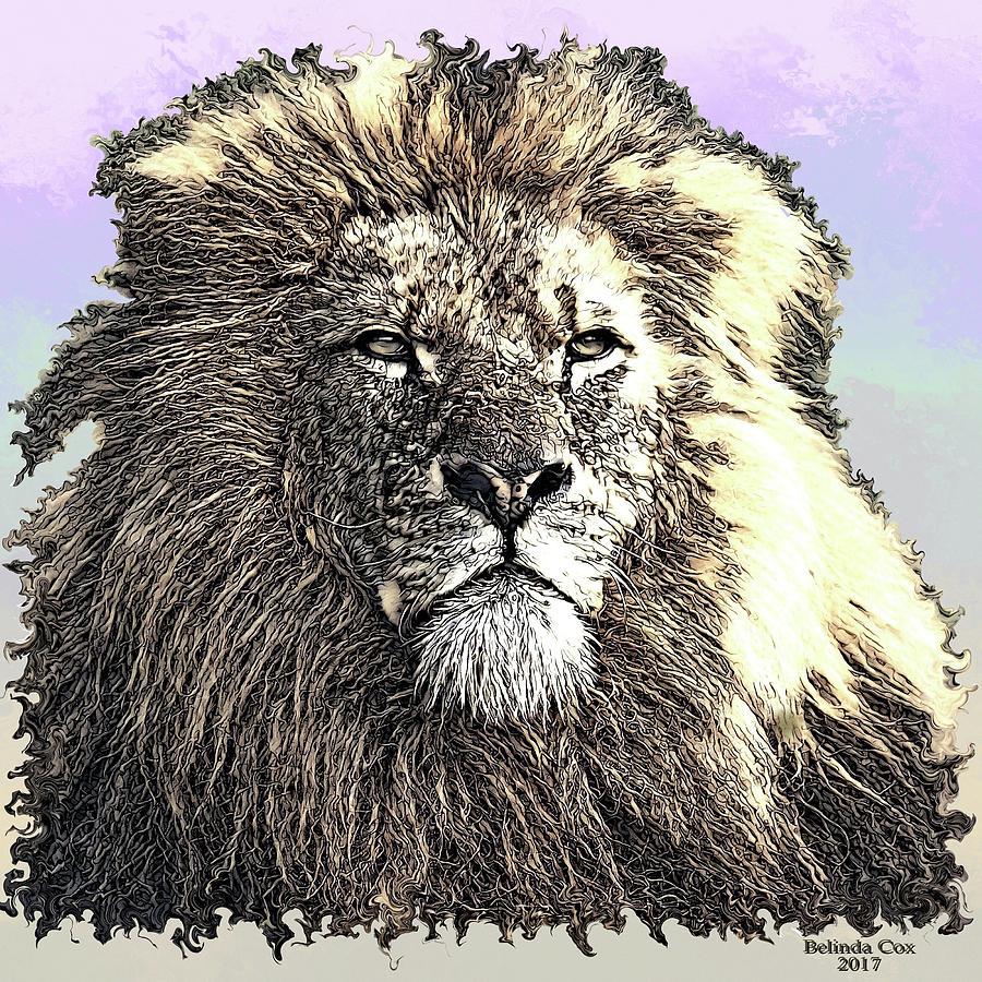 Wild Lion Digital Art by Artful Oasis