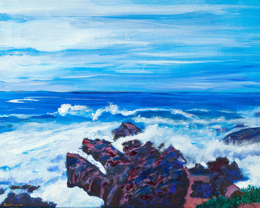 Wild Ocean  16 x 20 Painting by Santana Star