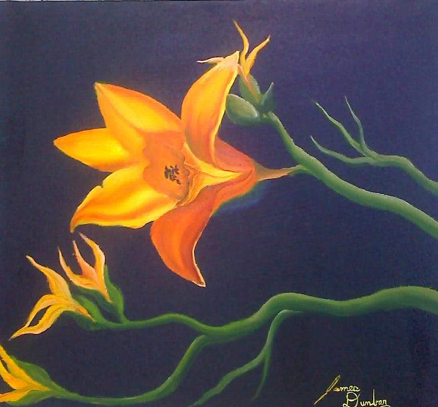 Wild Orange Flower Painting by James Dunbar