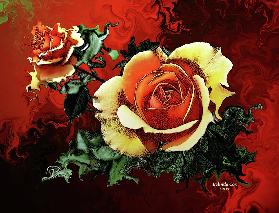 Wild Orange Rose Digital Art by Artful Oasis
