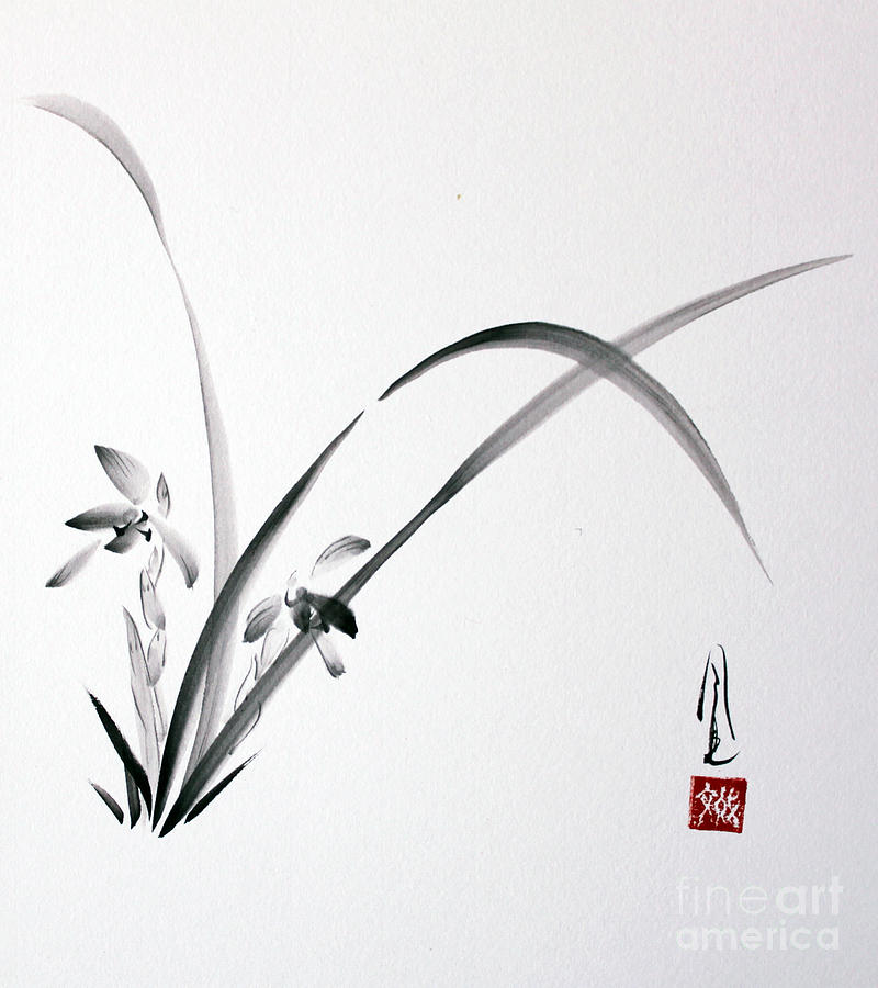 Nature Painting - Wild Orchid by Fumiyo Yoshikawa