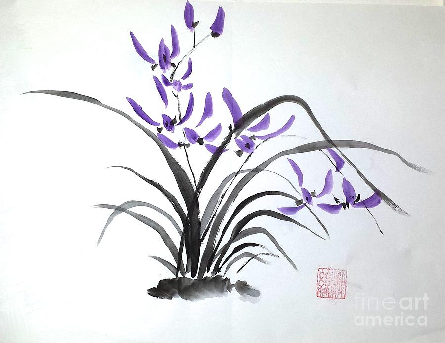Wild Orchids Painting by Margaret Welsh Willowsilk