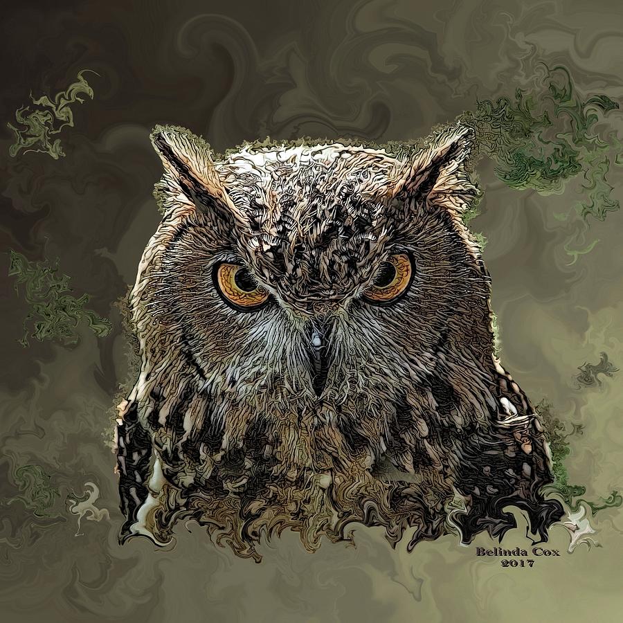 Wild Owl Digital Art by Artful Oasis
