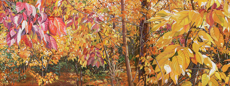 Wild Persimmons Long Painting by Nadi Spencer