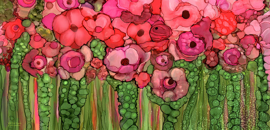 Wild Pink Poppies Mixed Media by Carol Cavalaris