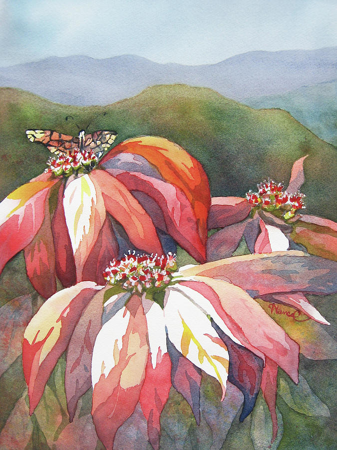 Wild Poinsettias Painting by Nancy Charbeneau