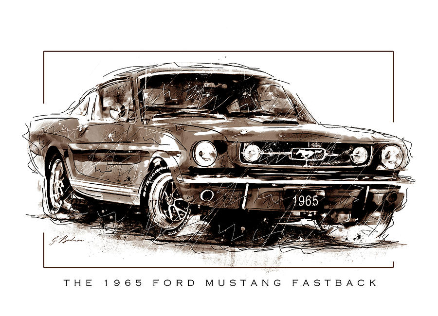 Wild Pony 65 Fastback Digital Art by Gary Bodnar
