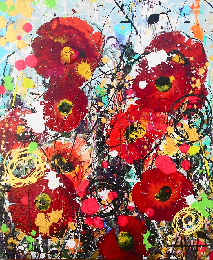 Wild Poppies Painting by Angie Wright