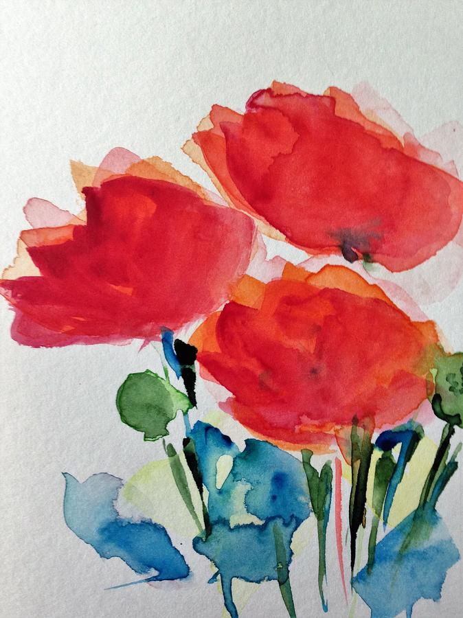 Wild Poppies Painting by Britta Zehm
