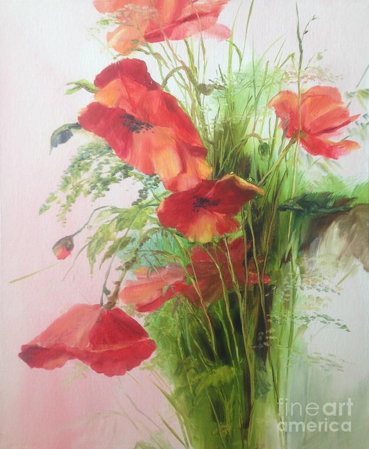 Wild Poppies Painting by Lizzy Forrester