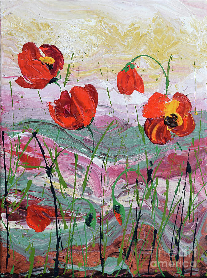 Wild Poppies - 2 Painting by Jyotika Shroff